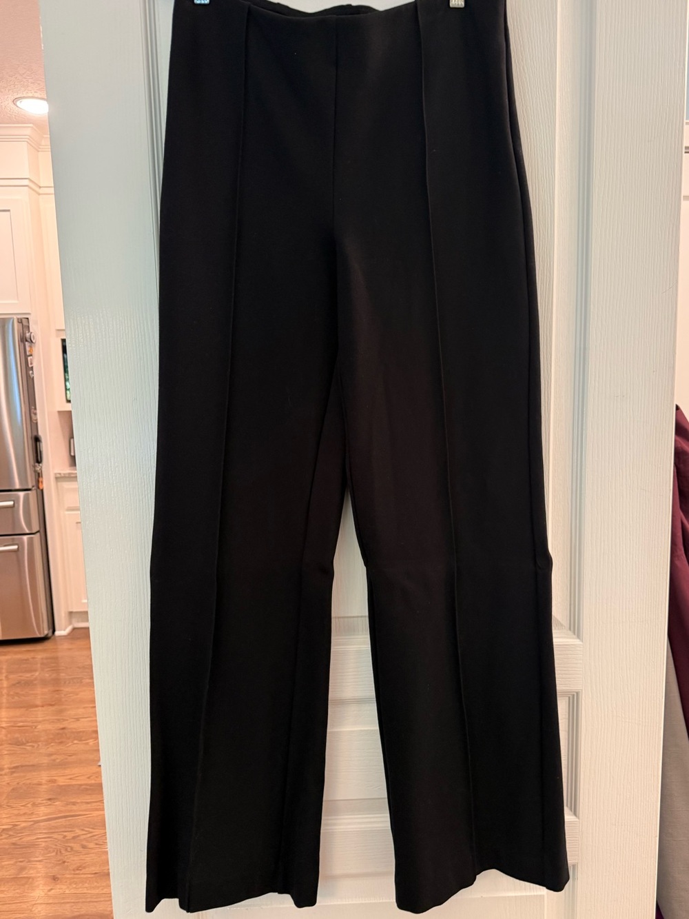 Chico's Black Wide Leg Pants with Center Seams, Size 1Tall